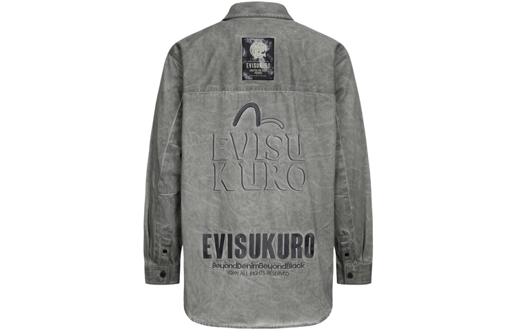 EVISU FW23 All-Over Embroidered Logo Slim Fit Denim Jacket  Grey 2EAGNM3SJ5118RXCT 圖 2