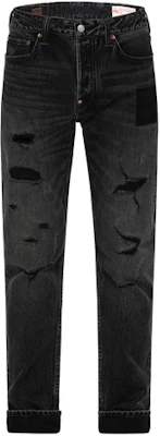 EVISU FW23 Vaqueros Negros Rectos con Letras y Detalles Desgastados para Hombre. 2EAHTM3JE890317CS Lookbook EVISU FW23 Vaqueros Negros Rectos con Letras y Detalles Desgastados para Hombre. 2EAHTM3JE890317CS