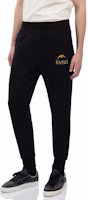 Shop EVISU FW23 金漆刷痕印花休閒運動褲 男裝 黑色 2EAADM2SP227XXCT