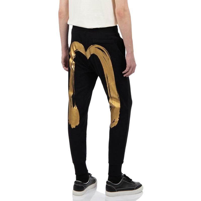 Purchase EVISU FW23 金漆刷痕印花休閒運動褲 男裝 黑色 2EAADM2SP227XXCT