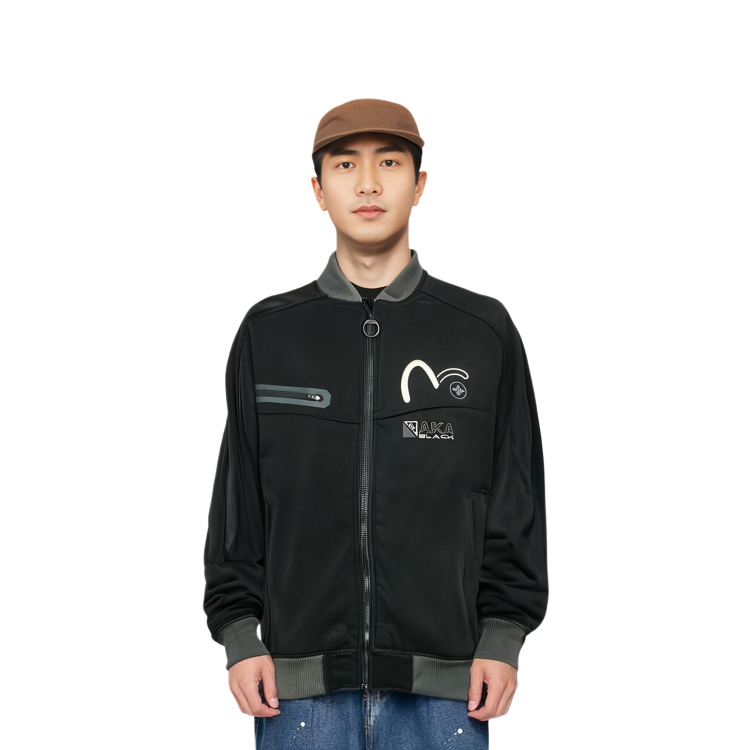 Cheap EVISU FW23 Casual Letterman Baseball Jacket 2EAADM2JK742XXNQ