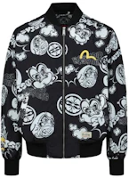 EVISU FW23 Daruma Print Comfort Zip Baseball Jacket Black 2ESHTM3JK712RXPLBKAO EVISU FW23 Daruma Print Comfort Zip Baseball Jacket Black 2ESHTM3JK712RXPLBKAO