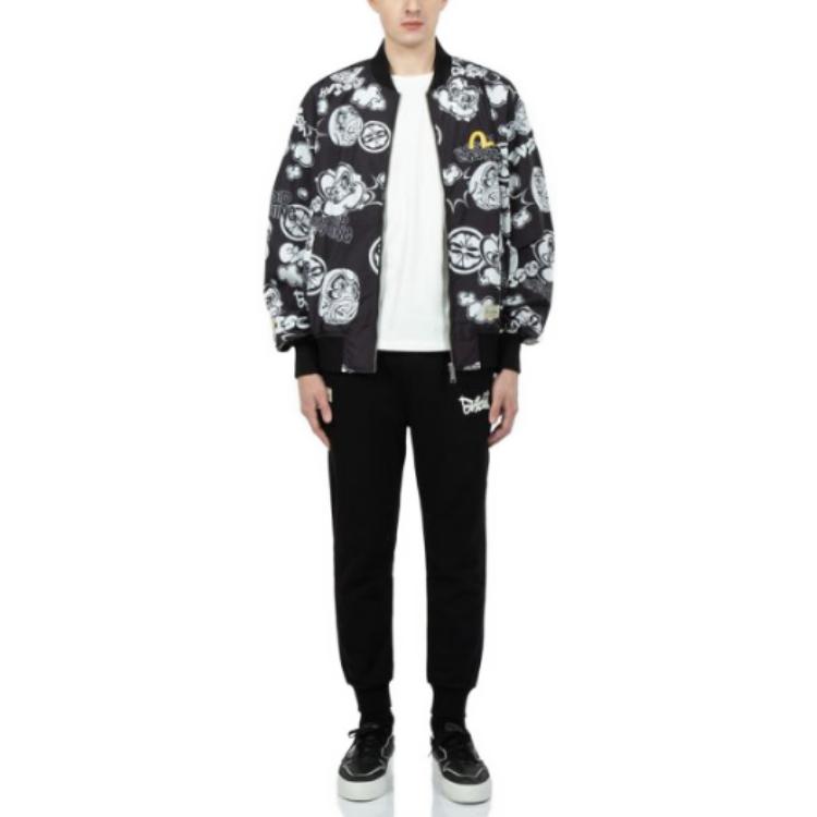 Details for 에비스 FW23 달마 프린트 컴포트 지퍼 야구 재킷 블랙 2ESHTM3JK712RXPLBKAO