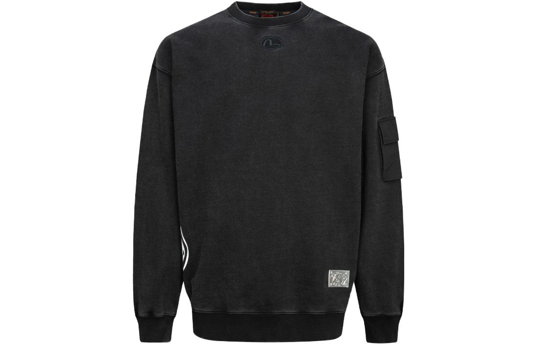 EVISU FW23 Loose Fit Sweatshirt with Logo & Seagull Print Deep Gray 2EAHTM3SW8077LFCT