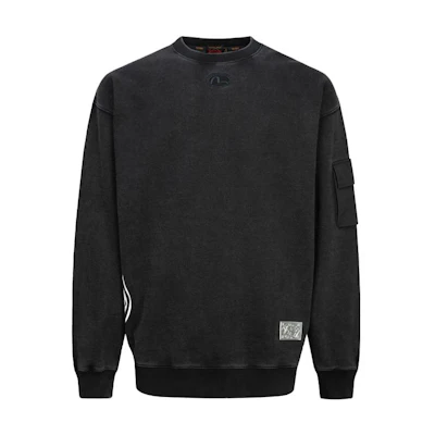 EVISU FW23 Loose Fit Sweatshirt with Logo & Seagull Print Deep Gray 2EAHTM3SW8077LFCT