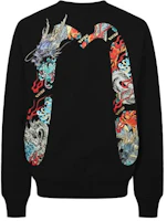 Order EVISU FW23 Rainbow Embroidered Big M Graphic Black Long-Sleeve Sweatshirt Men 2EAADM2SW316XXCTB