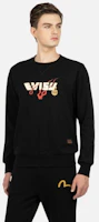 Shop EVISU FW23 Rainbow Embroidered Big M Graphic Black Long-Sleeve Sweatshirt Men 2EAADM2SW316XXCTB