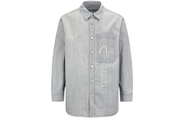 EVISU FW23 Seagull Embroidery Slim Fit Jacket Men’s Light Grey 2EAGNM3SJ1934LFDN
