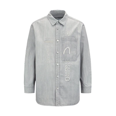 EVISU FW23 Seagull Embroidery Slim Fit Jacket Men’s Light Grey 2EAGNM3SJ1934LFDN