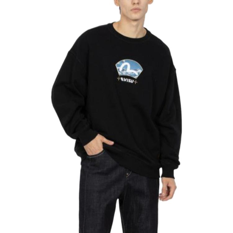 Sizing Sudadera Unisex EVISU FW23 con Ola Gaviota Bordada y Corte Holgado. 2EAHTM3SW7064LFCT