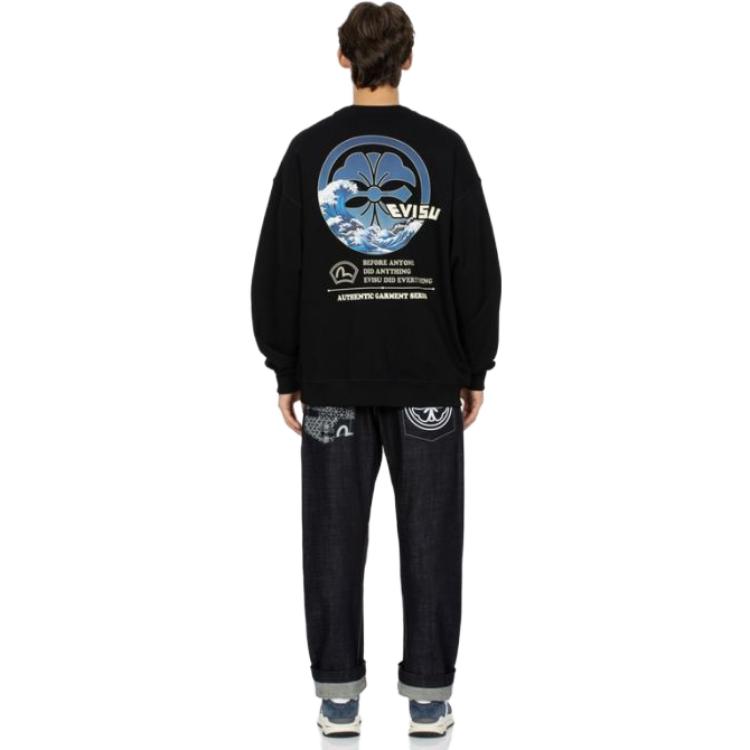 Cheap Sudadera Unisex EVISU FW23 con Ola Gaviota Bordada y Corte Holgado. 2EAHTM3SW7064LFCT