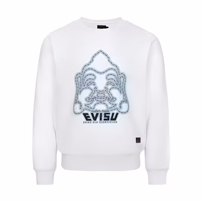EVISU FW23 Sweatshirt with Buddha Head Print Crewneck Design 2EAEPM3SW1188XXCT