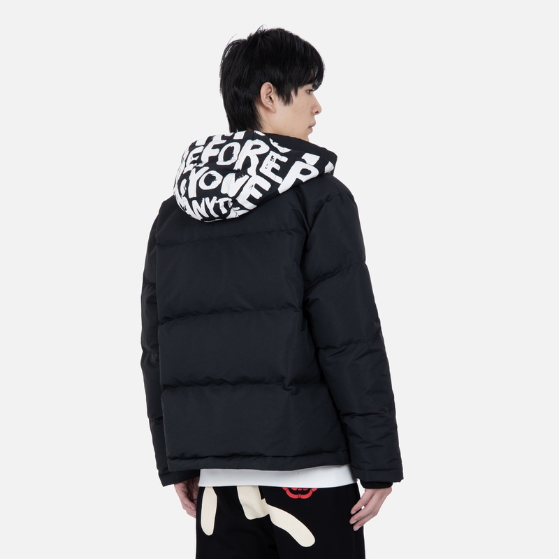 EVISU God of Fortune Logo Puffer Down Jacket Men Black 2EAHTM3NJ1909XXPL 圖 5
