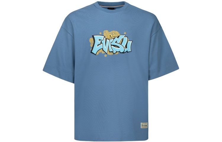 Lookbook EVISU 海神塗鴉Logo男女短袖T恤 深藍色 2ESHTM3SW325OSCT