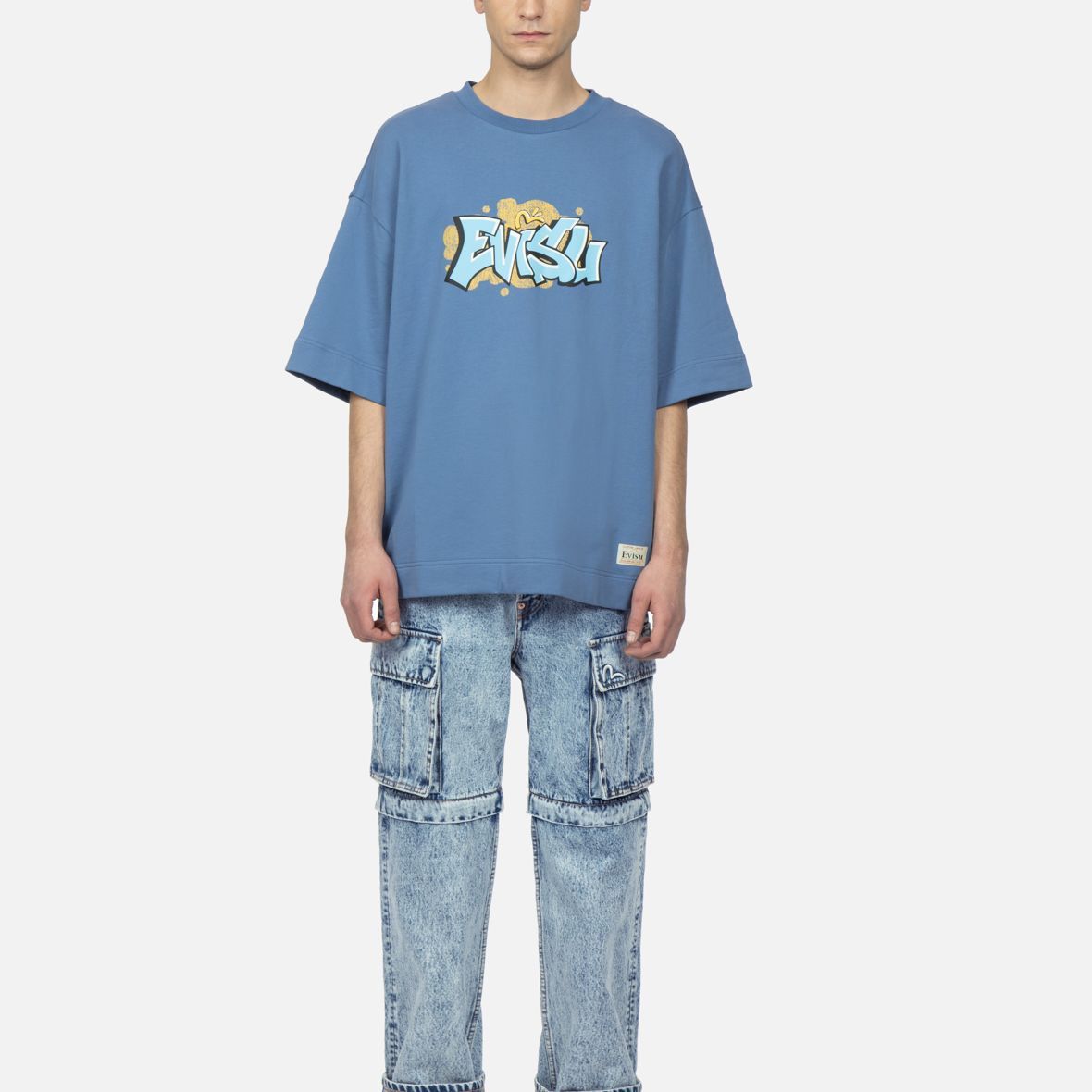 Details for EVISU 海神塗鴉Logo男女短袖T恤 深藍色 2ESHTM3SW325OSCT