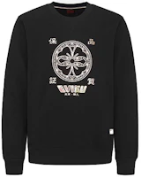 EVISU Gold Foil Big M Logo Patch Unisex Sweatshirt Black 2ESHTM1SW300XX EVISU Gold Foil Big M Logo Patch Unisex Sweatshirt Black 2ESHTM1SW300XX