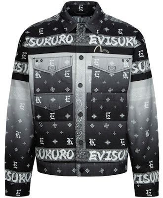EVISU Gradient Paisley Print Oversized Trucker Jacket for Men. 2ESGNM4JK5086LFCT Buy EVISU Gradient Paisley Print Oversized Trucker Jacket for Men. 2ESGNM4JK5086LFCT