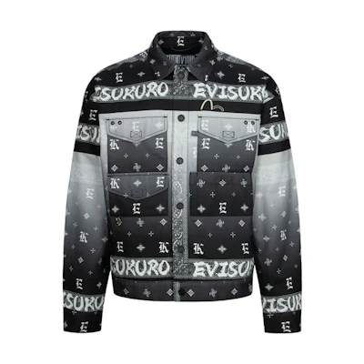 EVISU Gradient Paisley Print Oversized Trucker Jacket for Men. 2ESGNM4JK5086LFCT