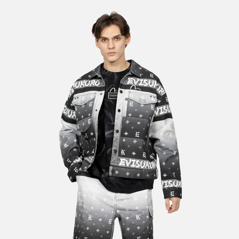 EVISU Gradient Paisley Print Oversized Trucker Jacket for Men. 2ESGNM4JK5086LFCT 圖 4