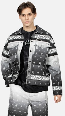 EVISU Gradient Paisley Print Oversized Trucker Jacket for Men. 2ESGNM4JK5086LFCT Shop EVISU Gradient Paisley Print Oversized Trucker Jacket for Men. 2ESGNM4JK5086LFCT