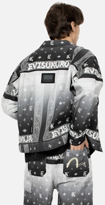 EVISU Gradient Paisley Print Oversized Trucker Jacket for Men. 2ESGNM4JK5086LFCT Purchase EVISU Gradient Paisley Print Oversized Trucker Jacket for Men. 2ESGNM4JK5086LFCT