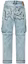 Lookbook EVISU Jeans Wide-Leg Graffiti Logo Biru Denim dengan Desain Lepas-Pasang. 2ESHTM3JE124FFCT