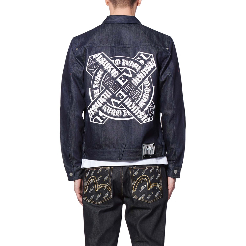 EVISU Graphic Print Straight-Cut Denim Jacket  - Denim Blue 2ESGNM0DJ769XXINDX 圖 5