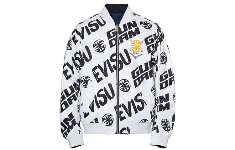 Shop 에비수 건담 프린트 리버시블 봄버 재킷 남성 블루 화이트 투톤 2EAGUM0JK740XX
