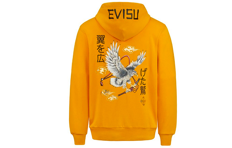 EVISU Hoodie with Seagull and Eagle Print 2EAHTM0SW326XX