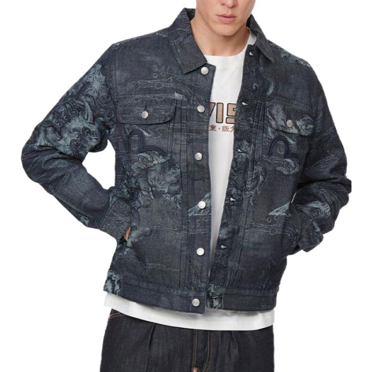 EVISU Kamidog Mountain Jacquard Denim Jacket  Denim Blue 2ESHTM2DJ703XXCT 圖 4