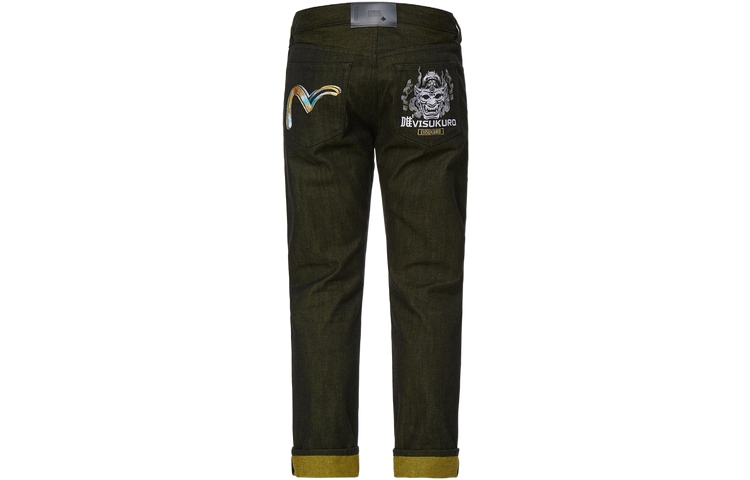 Order Pantalones Negros EVISU KURO 23SS Hannya Seagull Bordados Hombre. 2ESGNM3JE91717CT