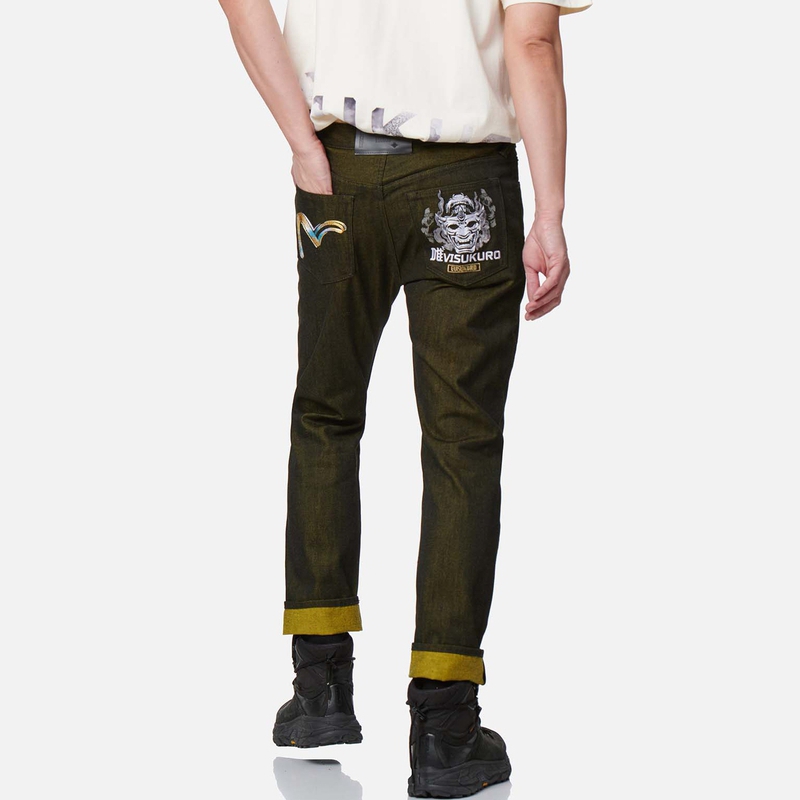 Shop Pantalones Negros EVISU KURO 23SS Hannya Seagull Bordados Hombre. 2ESGNM3JE91717CT