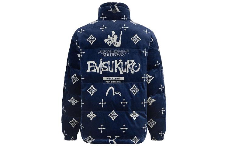 EVISU KURO All-Over Logo Velvet Jacket Navy Blue 2EAGNM1JK758OSVQ 圖 3
