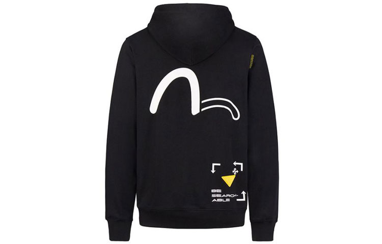 EVISU KURO AW20 Embossed Logo Pullover Hoodie Black 2EAGNM0SW357XX