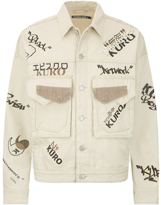 Chaqueta Vaquera EVISU KURO AW22 Estampado Total Hombre Color Avena. 2EAGNM2DJ773FFCT Buy Chaqueta Vaquera EVISU KURO AW22 Estampado Total Hombre Color Avena. 2EAGNM2DJ773FFCT