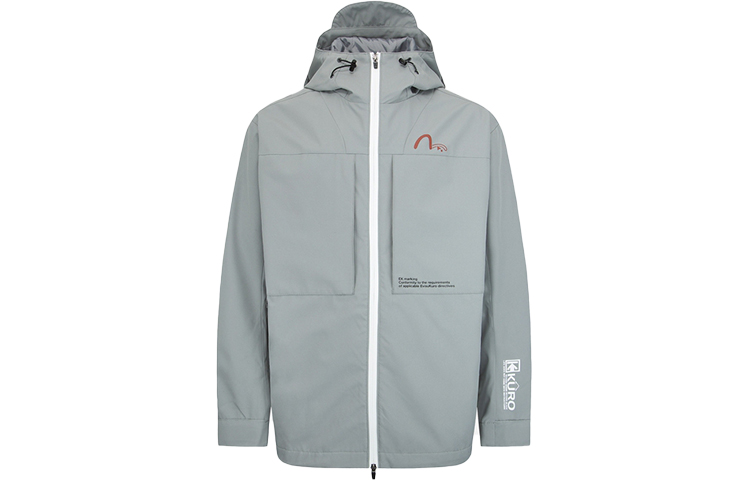 EVISU KURO AW22 Windbreaker Jacket with Logo Print - Ash Gray 2EAGNM2JK703SLPL 圖 2