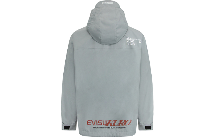 EVISU KURO AW22 Windbreaker Jacket with Logo Print - Ash Gray 2EAGNM2JK703SLPL 圖 3