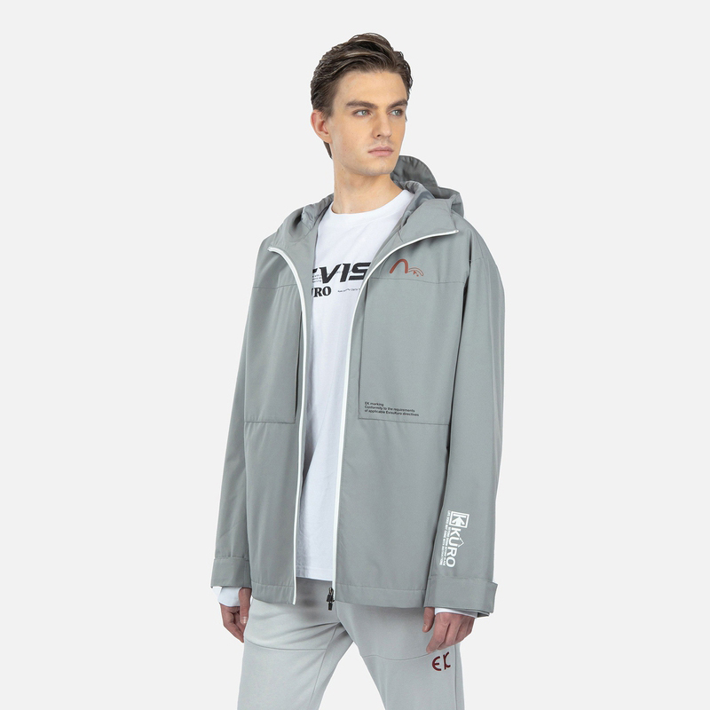 EVISU KURO AW22 Windbreaker Jacket with Logo Print - Ash Gray 2EAGNM2JK703SLPL 圖 4