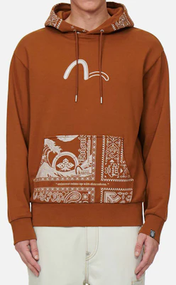 EVISU KURO 佩斯利刺繡連帽衫 棕色 時尚 2EAGNM1SW430LFCT Shop EVISU KURO 佩斯利刺繡連帽衫 棕色 時尚 2EAGNM1SW430LFCT