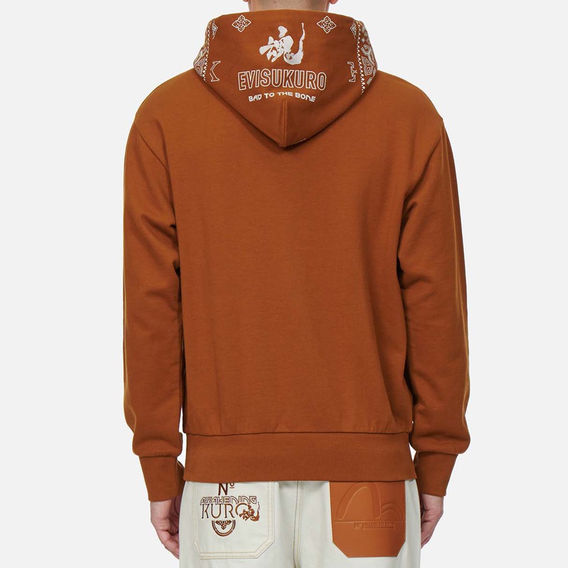 Purchase EVISU KURO 佩斯利刺繡連帽衫 棕色 時尚 2EAGNM1SW430LFCT