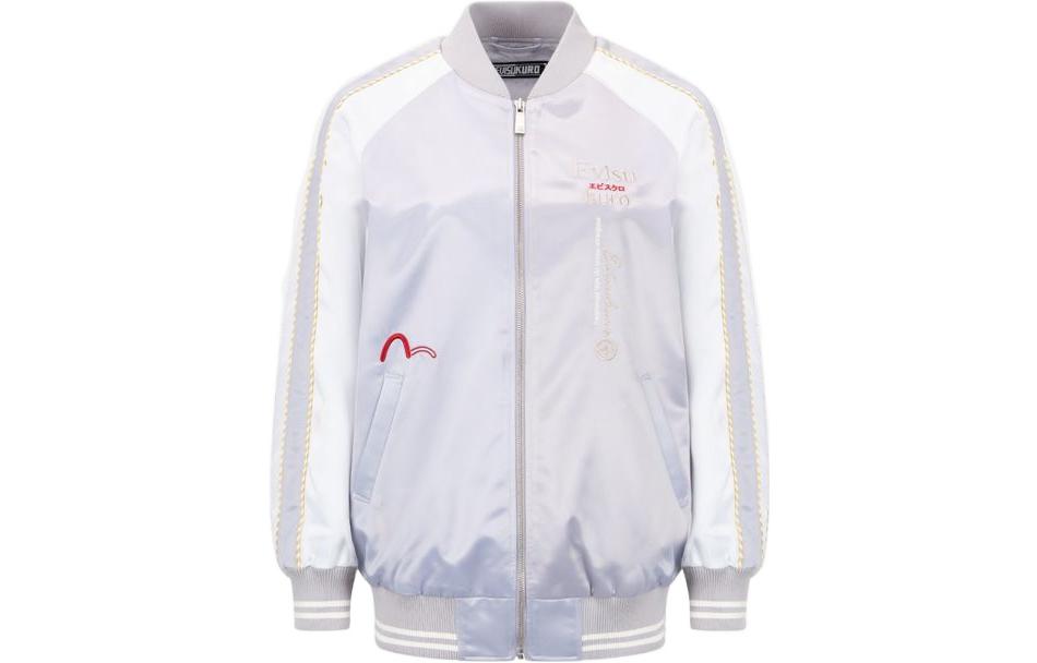 EVISU KURO Slogan Seagull Embroidered Slim Jacket Light Purple 2ESGNW2JK767OSPL