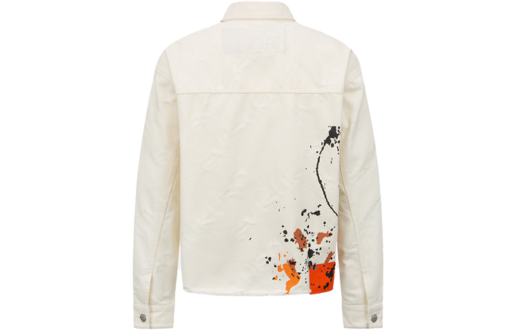 EVISU KURO SS22  Spray-Paint Denim Jacket Off-White With Raw Hem. 2ESGNM2DJ751LFCP 圖 3