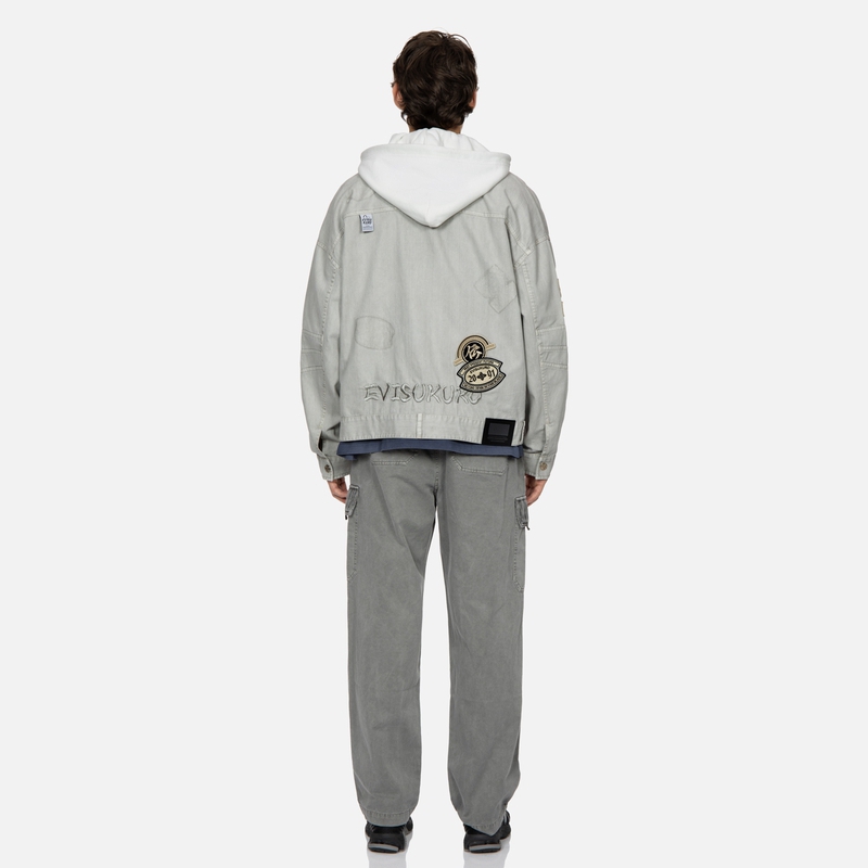 EVISU KURO SS24  Beige Truck Jacket with Logo Patch & Seagull Embroidery. 2ESGNM4JK5084RXCT 圖 6