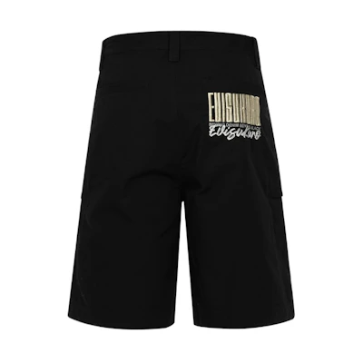 EVISU KURO SS24 Embroidered Logo Wide Casual Shorts. 2ESGNM4SH5127RXCT