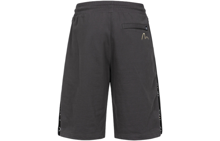 EVISU KURO SS24  Paisley & Seagull Embroidery Charcoal Grey Shorts. 2ESGNM4ST5179XXCT