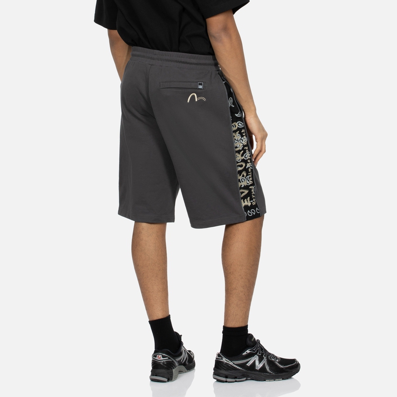 Shop エヴィス KURO SS24 ペイズリー＆カモメ刺繍 チャコールグレーショーツ. 2ESGNM4ST5179XXCT