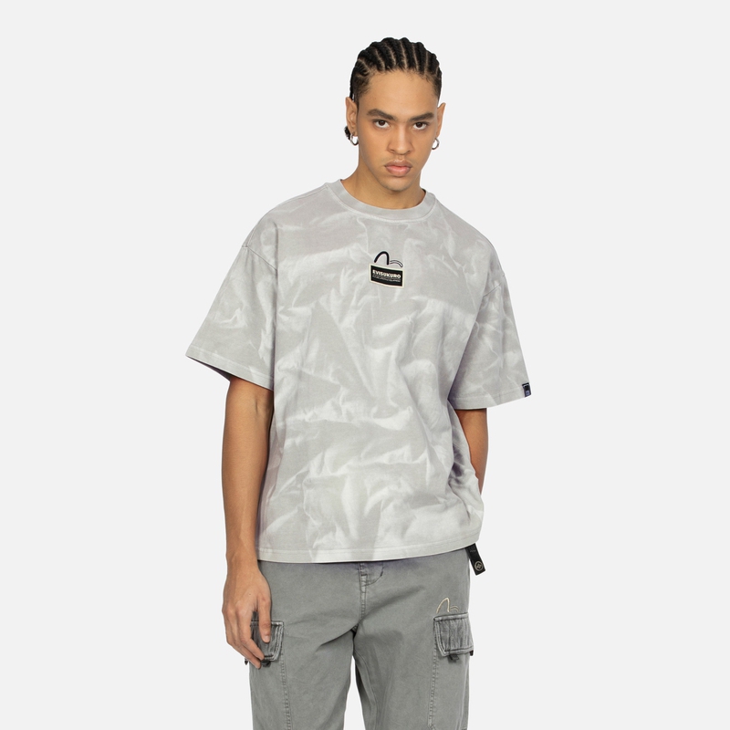 Shop EVISU KURO SS24 タイダイ シーガル オーバーサイズ Tシャツ 2ESGNM4TS5144LFCT