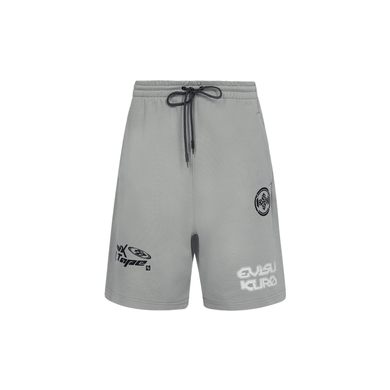 Order EVISU KURO SS24 Celana Pendek Wide-Leg dengan Multilogo & Slogan Print. 2ESGNM4ST5244RXCT