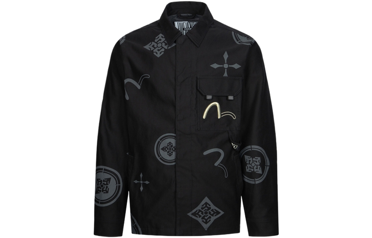 EVISU KURO SS24 Allover Print Seagull Embroidery Casual Jacket Black Men. 2ESGNM4JK5104RXCT 圖 3