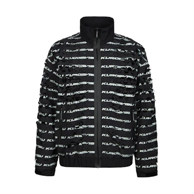 EVISU KURO SS24 Hexagon Laser Cut Print Oversized Jacket Black 2ESGNM4JK5251RXSN
